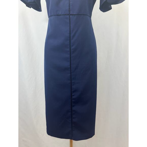 Maggy London Navy Flutter Sleeve Sheath Dress – Size 6 - Picture 4 of 15